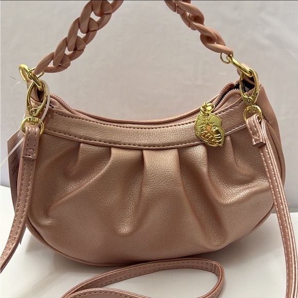 Betsey Johnson Handbags - Betsey Johnson Blush Pink Pleated Crossbody Bag